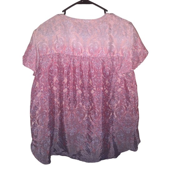 Lee Shirt Woman’s‎ Size L Pink Short Sleeve Blouse Flutter Sleeve - Picture 2 of 6